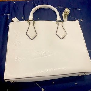 Charming charlie white messenger bag